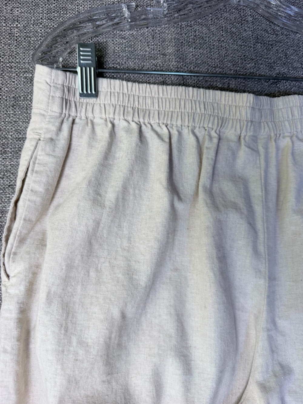 White Stag Light Cream linen Wide-Leg Embroidered Pants - Picture 7 of 14